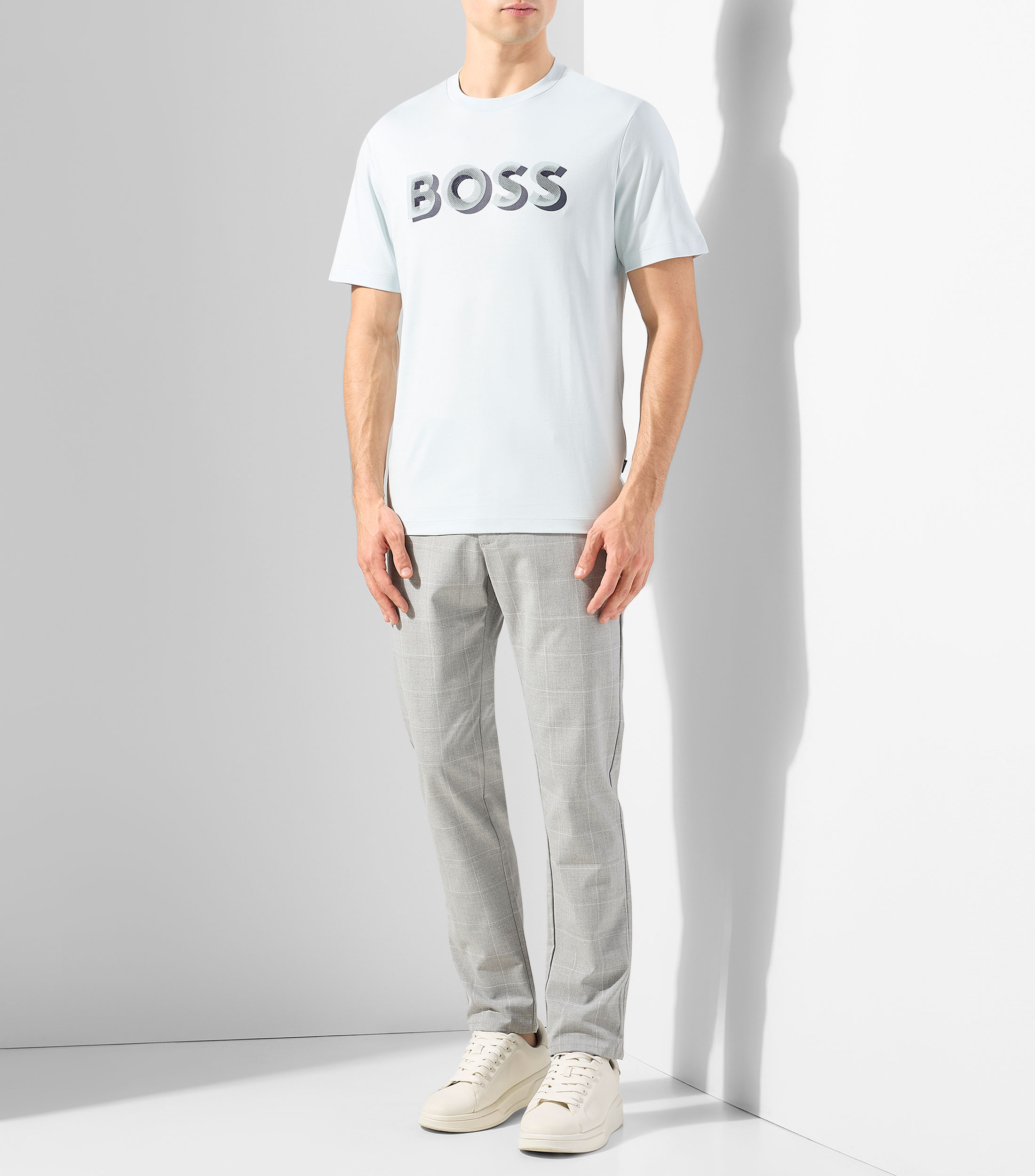 Playera de cuello redondo con manga corta estampada Hombre